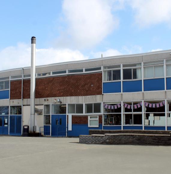 Exterior of English school building