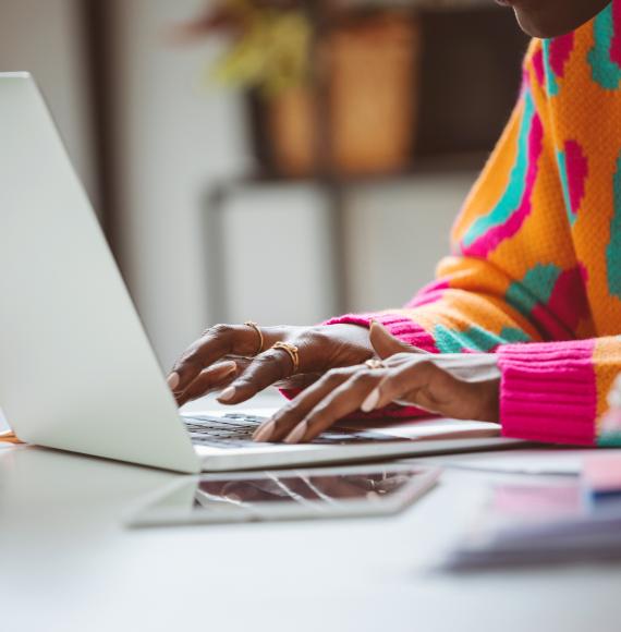 Person using a laptop