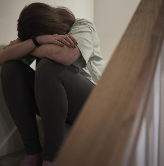 Woman suffering domestic abuse