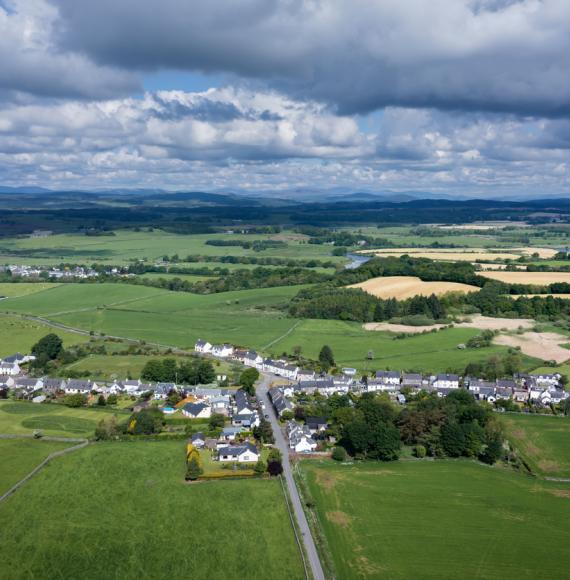 small village in a rural location in Dumfries and Galloway Scotland