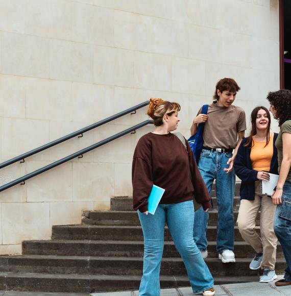 College students walking together