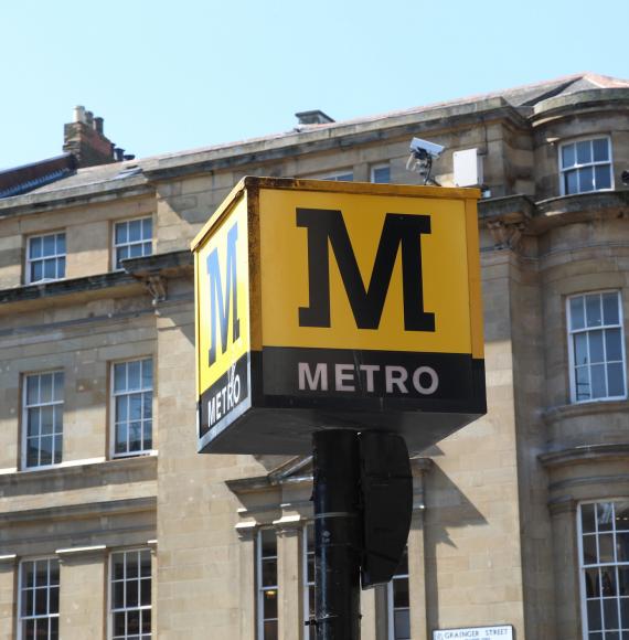 Sign for the Metro in the North East