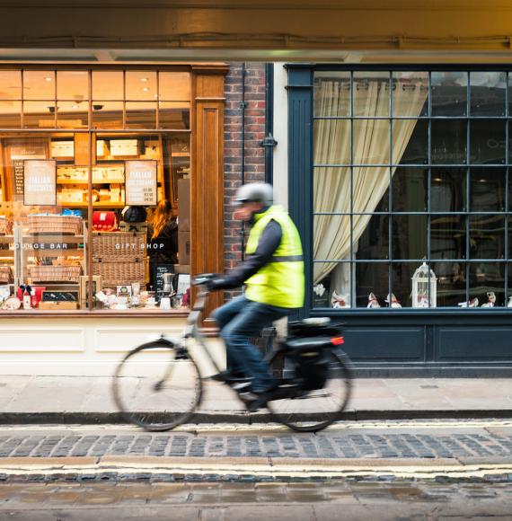 Man cycling in York