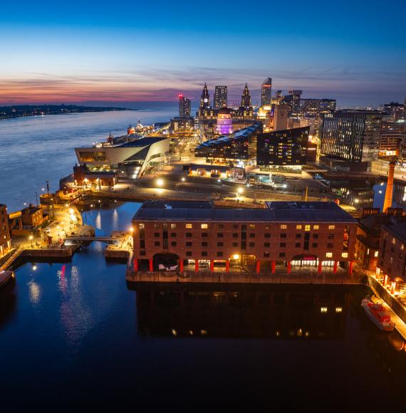 Liverpool skyline at night
