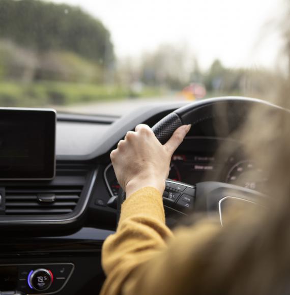 Woman driving a car