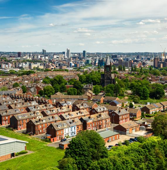 Aerial shot of Armley, Leeds