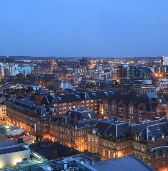 Leeds skyline at night