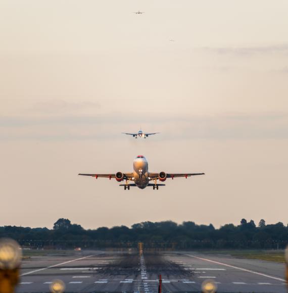 Plane taking off from Gatwick Airport