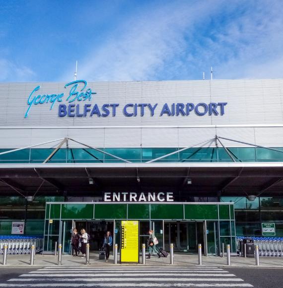 The front entrance of George Best Belfast City Airport