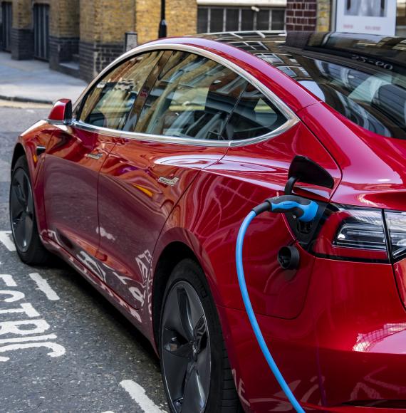 EV parked on the street in the UK