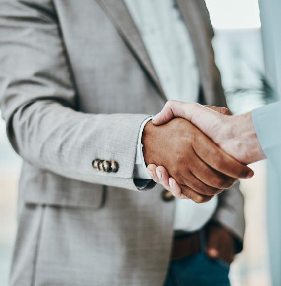 Two people shaking hands