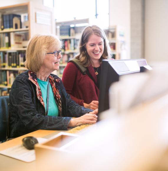 Older woman using a computer