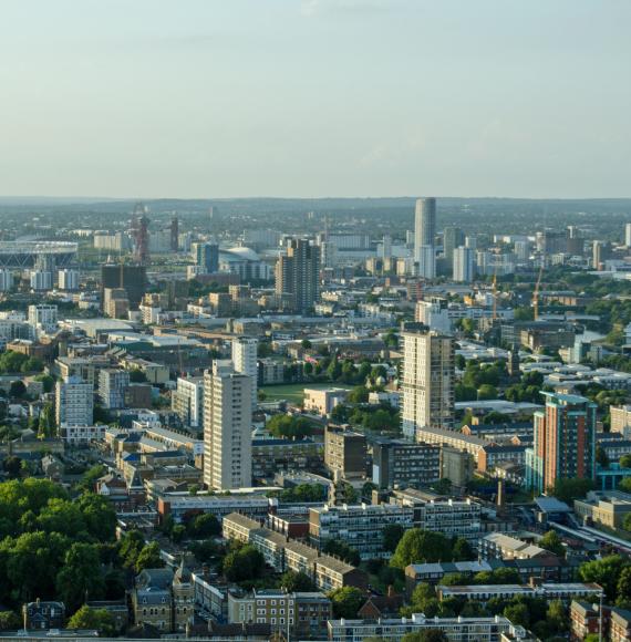 East London aerial view