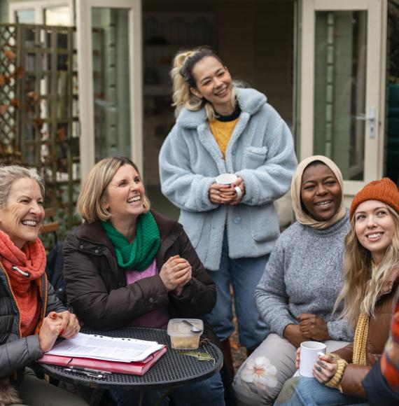 A group of women sitting together