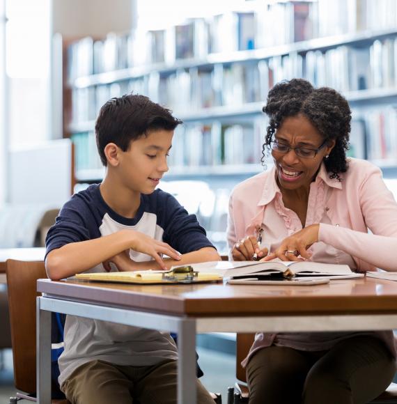 Child getting education tutoring