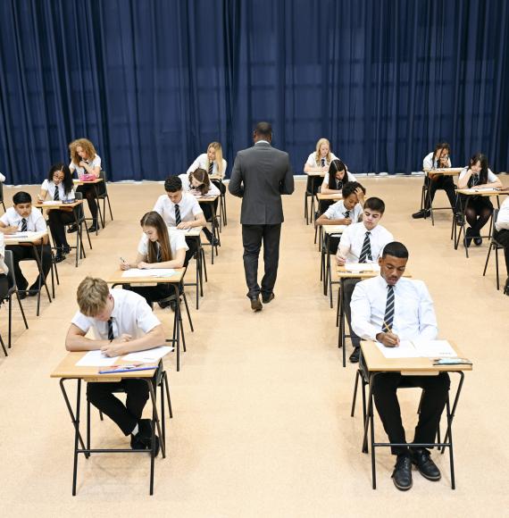 Students taking their exams