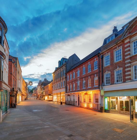 High street in England