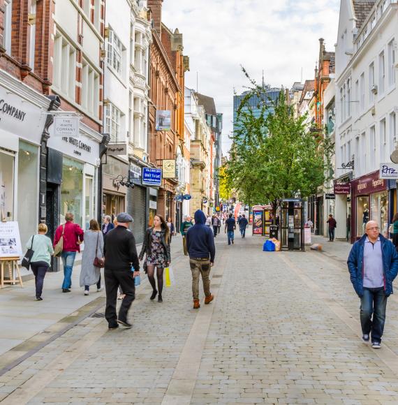 People in Manchester City Centre