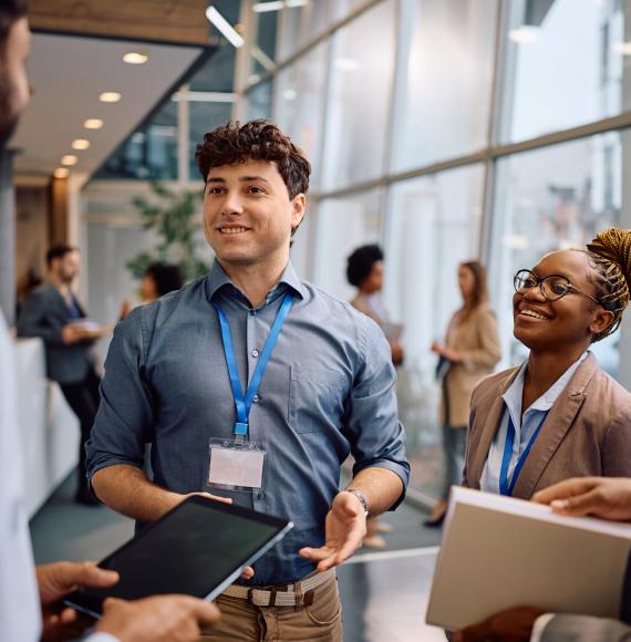 Young man in employment