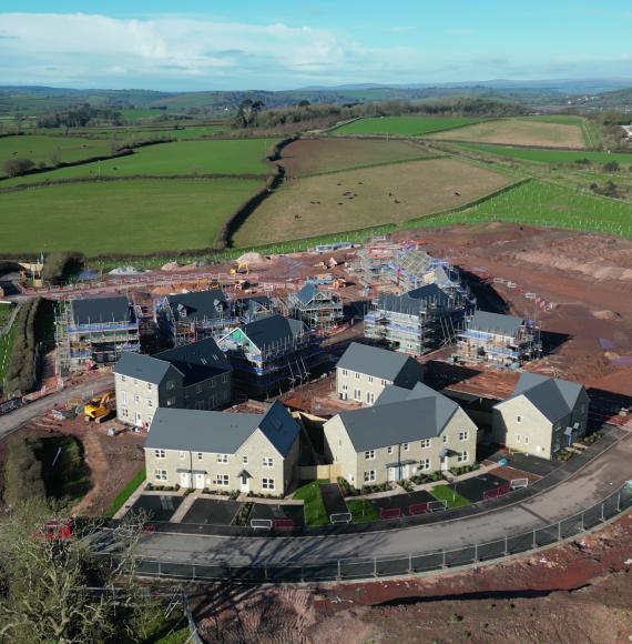 Houses being built in rural community