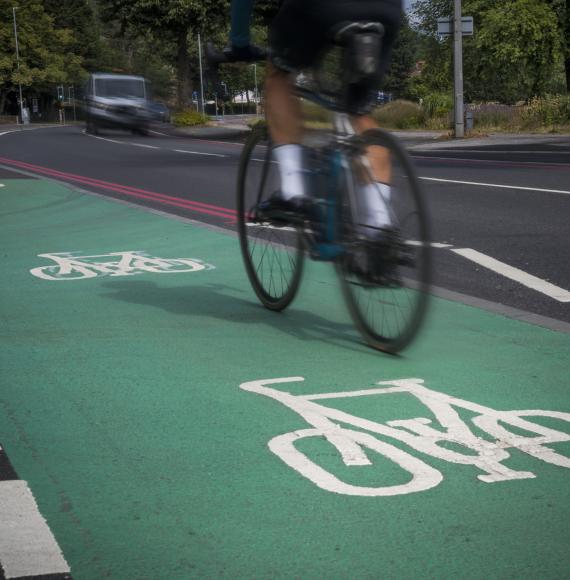 Man cycling in the UK