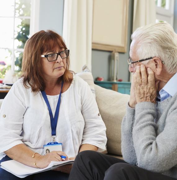 Support Worker Visits Senior Man