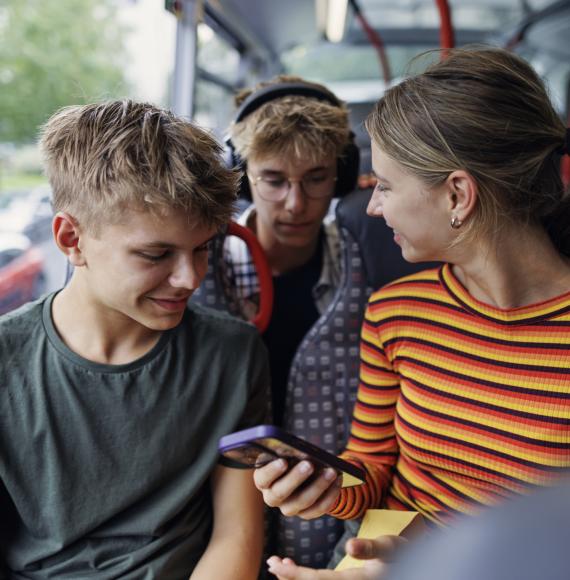 Teenagers on the bus