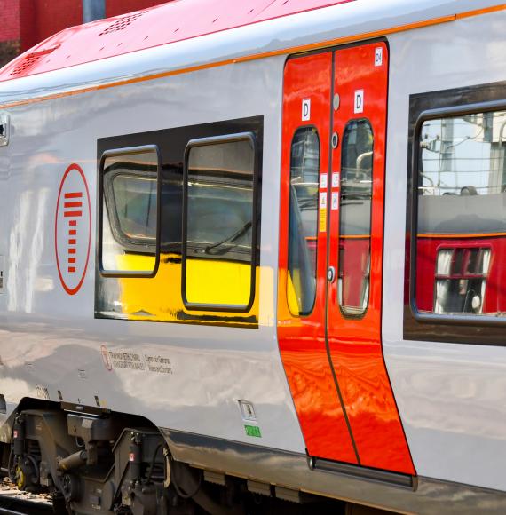 Transport for Wales train in the sun