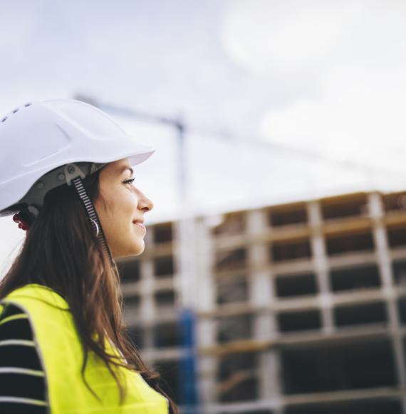 Young female builder