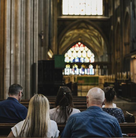 People sitting in a church