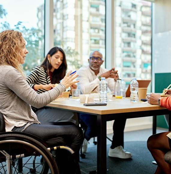 Disabled lady at work