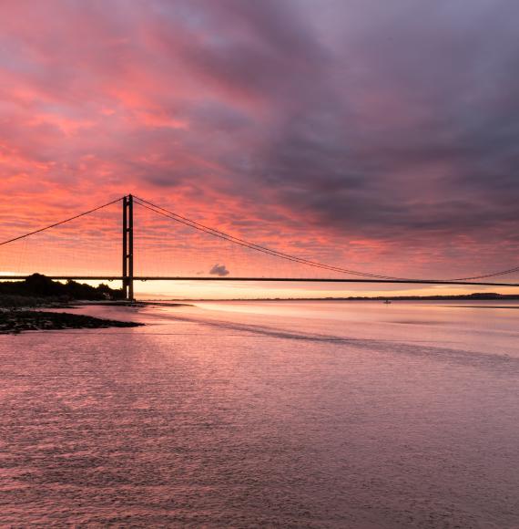 Humber bridge at sunrise