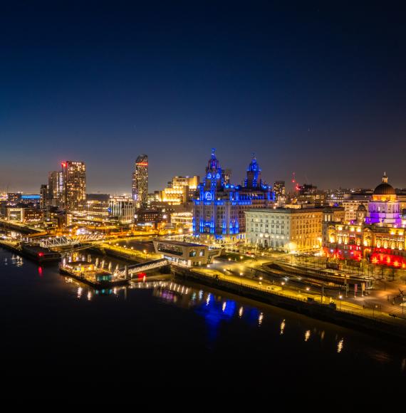 Liverpool skyline night