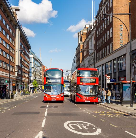 London buses on Oxford Street