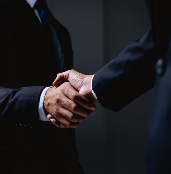 Leaders shaking hands