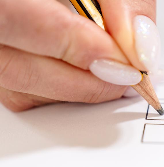 Person casting a vote
