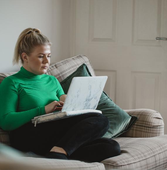 Woman using a laptop