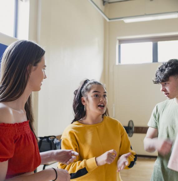 Young people having a conversation