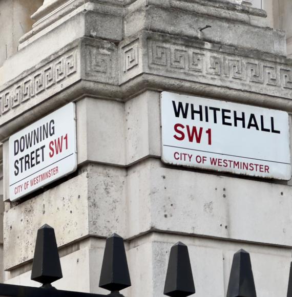 Downing Street and Whitehall sign