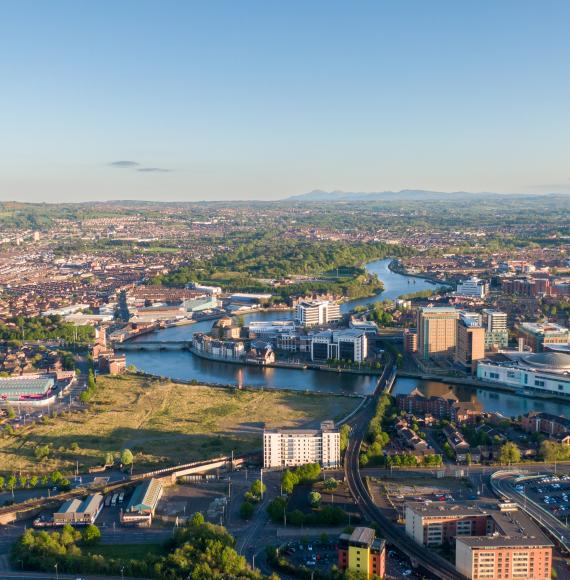 Aerial view of Belfast
