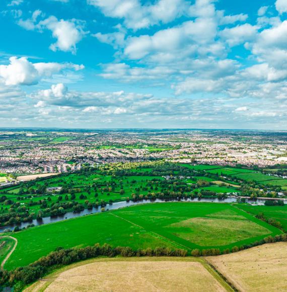 Aerial view of the East Midlands