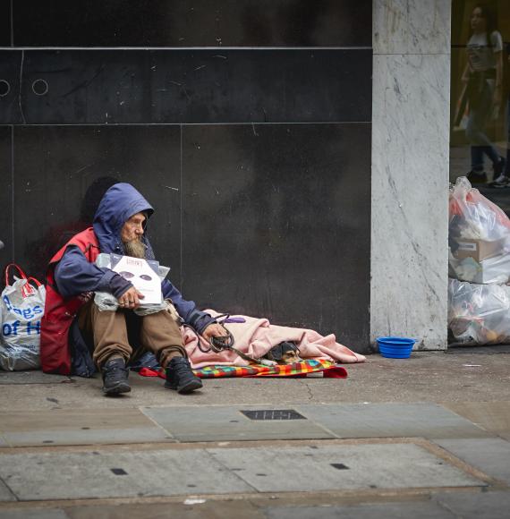 Homeless man on the street