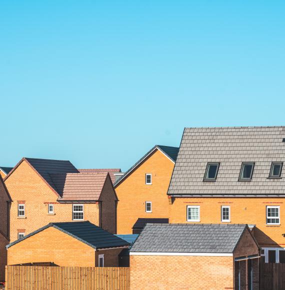 New houses on a sunny day