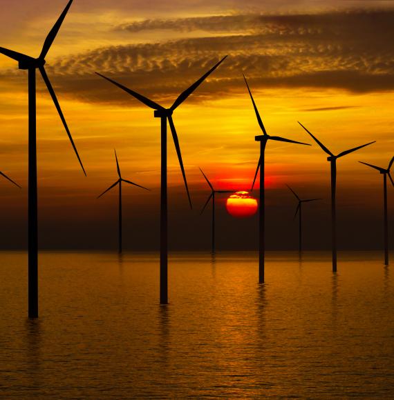 Offshore wind at dusk