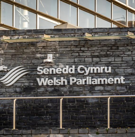 Welsh Parliament sign