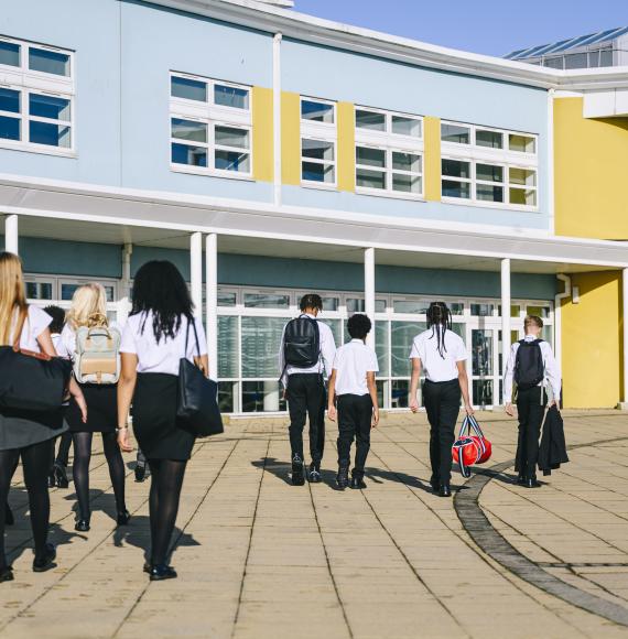 Children walking into school