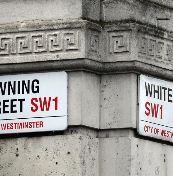 Downing Street and Whitehall sign