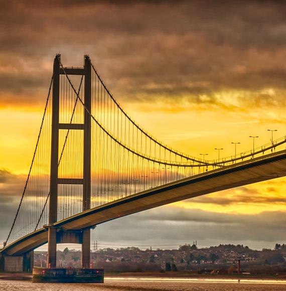 Humber Bridge at sunset