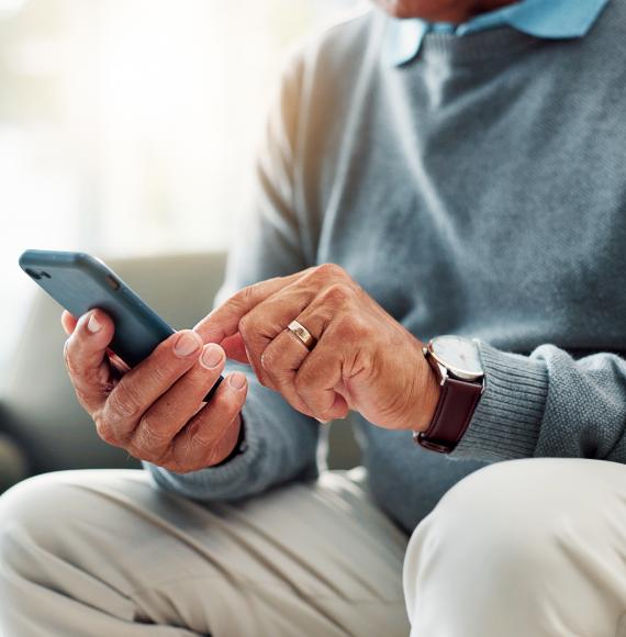 Man on his mobile phone