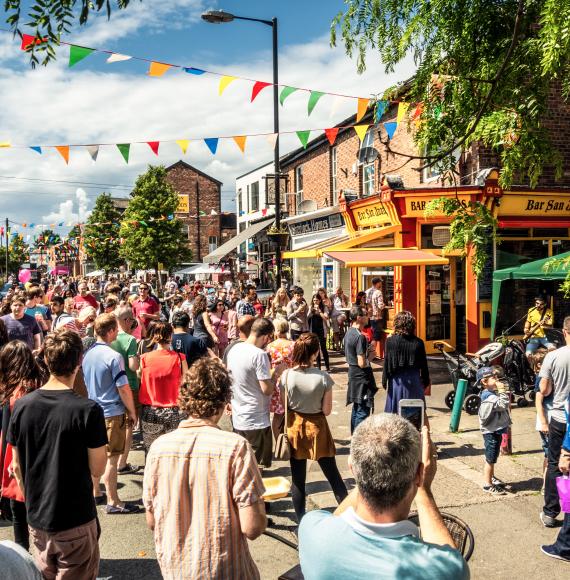 Manchester street gathering